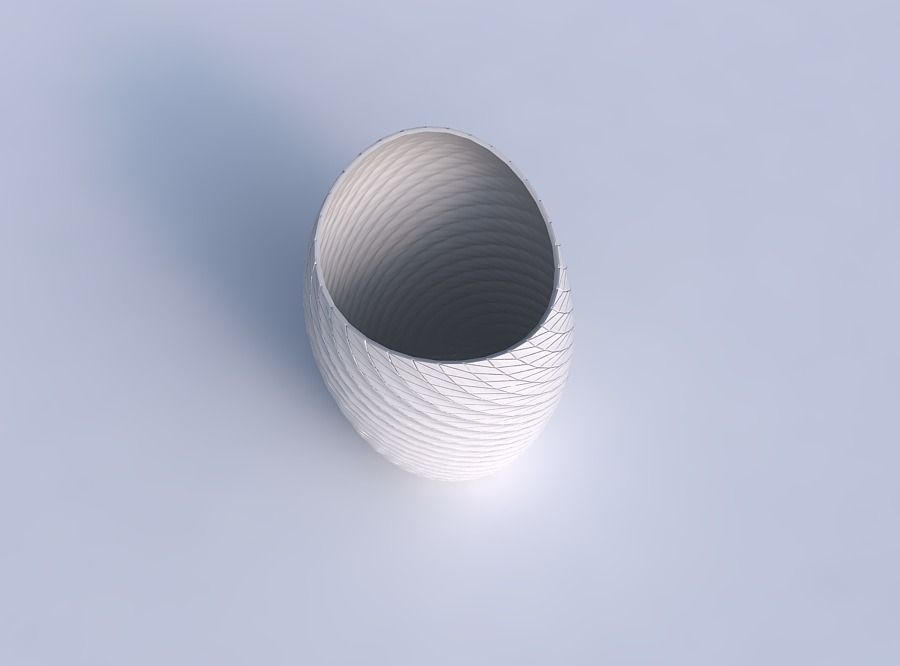 Bowl Spheric Lattice with twisted diagonal grid plates 3D print model_1