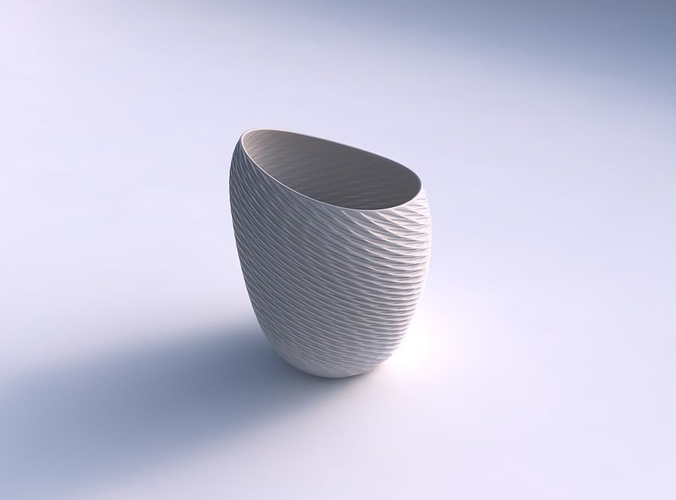Bowl Spheric Lattice with twisted diagonal grid dents