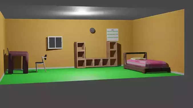 House room with bed and desk