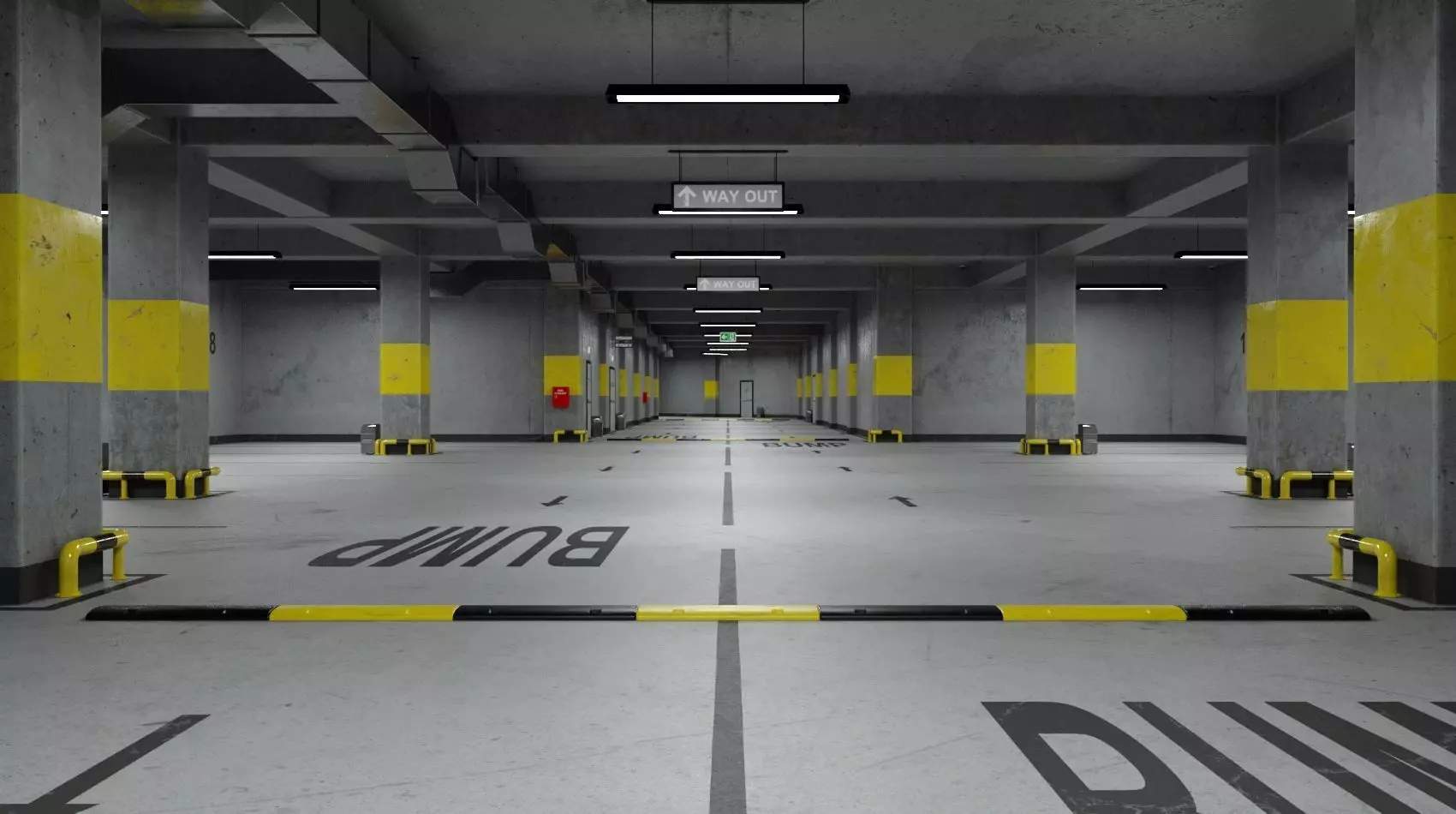 Underground Parking Scene Corona Renderer 3D model