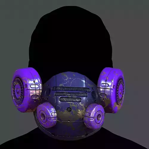 Gas mask helmet 3d model scifi Low-poly 