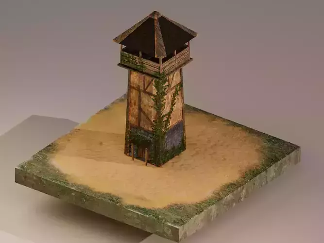  Archer Tower Level 1 Low-poly 3D model