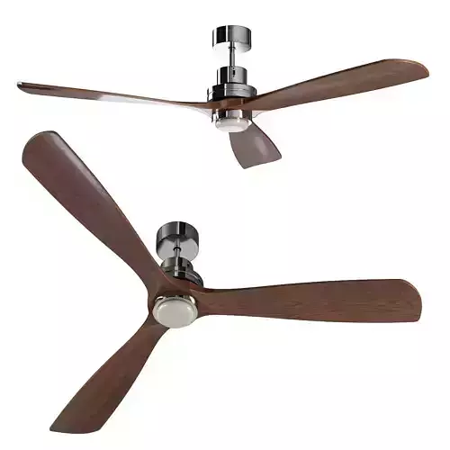 LANTAU-G LED Matt nickel ceiling fan Low-poly 3D model
