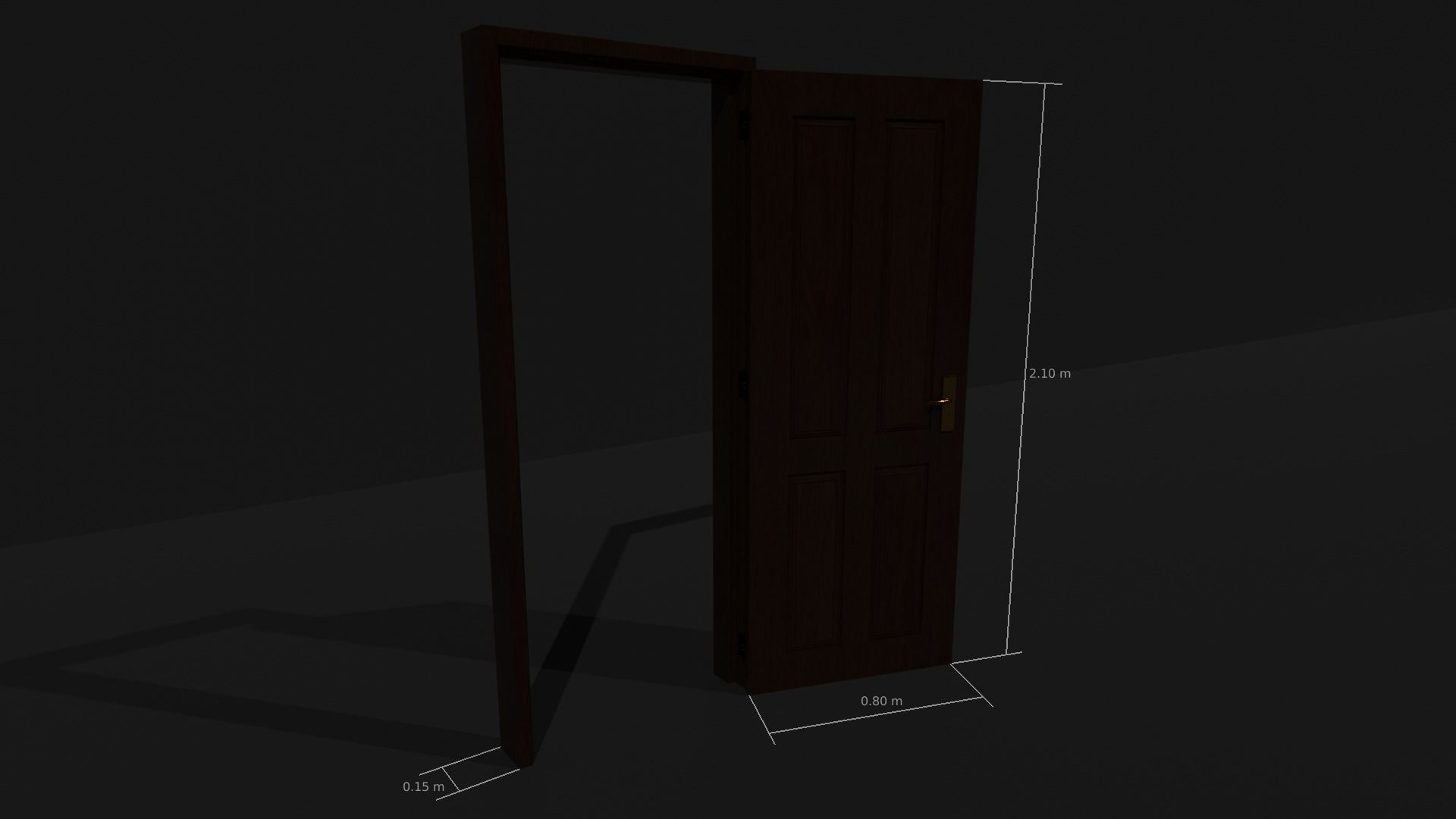 Wooden Door 3D model_4