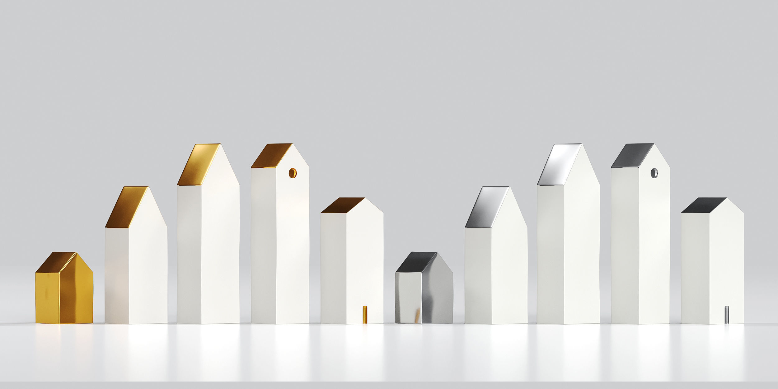 Miniature Houses For Decoration Set 3D model_4