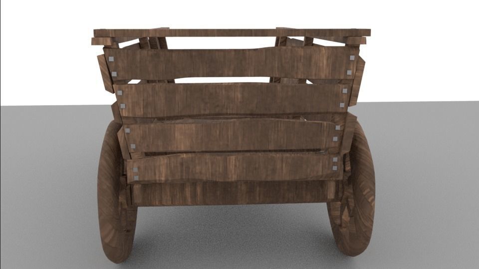 edieval cart Low-poly 3D model_1