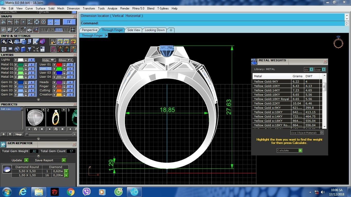 Geometric Star Gemstone Ring for Men 3D Model 1085 3D print model_6