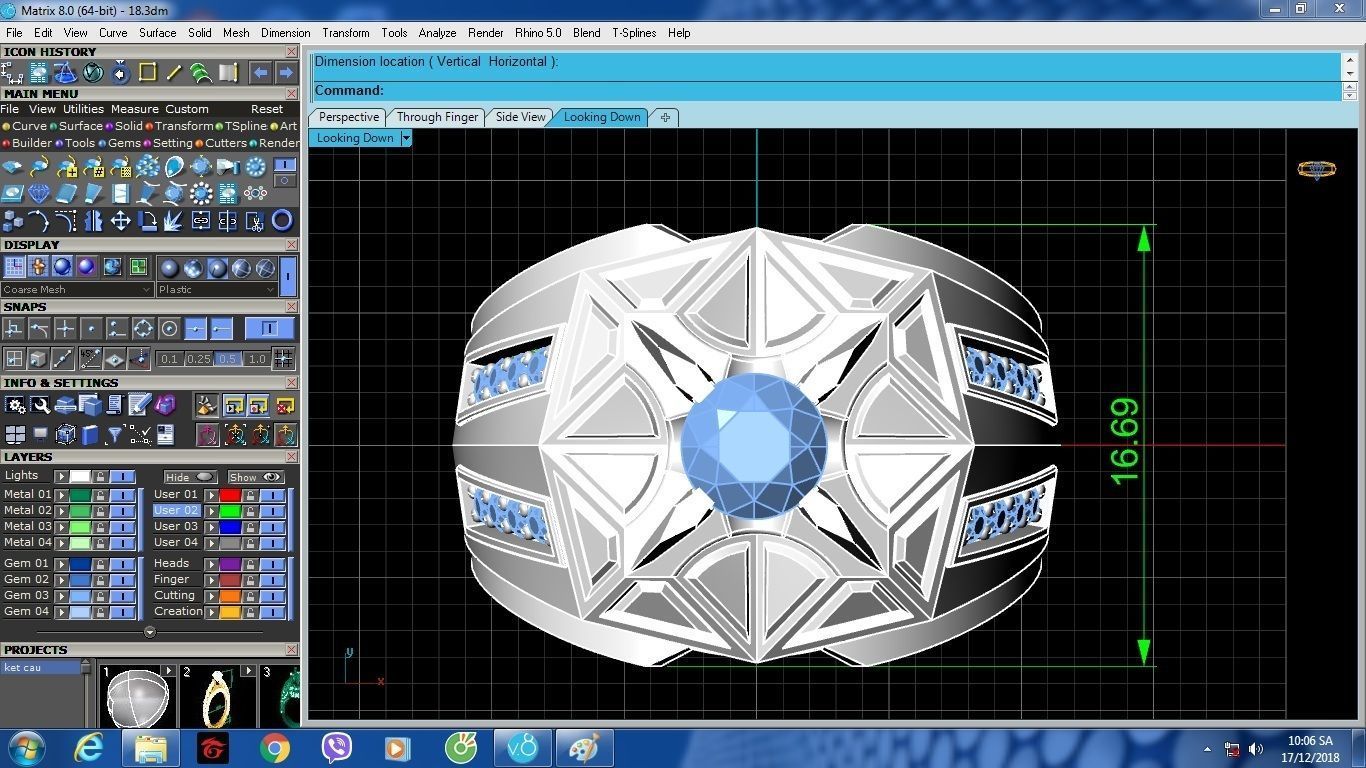 Geometric Star Gemstone Ring for Men 3D Model 1085 3D print model_7