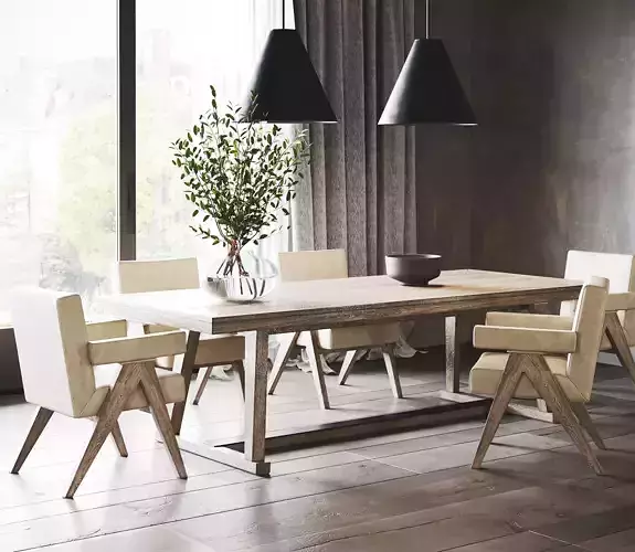 Rustic Dining Room Interior  ID299 3D model