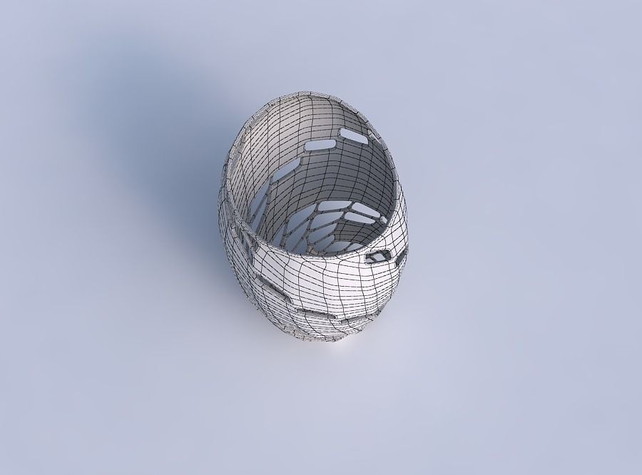 Bowl Spheric Lattice with diagonal grid lattice 2 3D print model_6