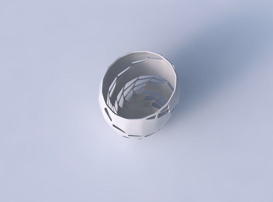 Bowl Spheric Lattice with diagonal grid lattice 2 3D print model_2