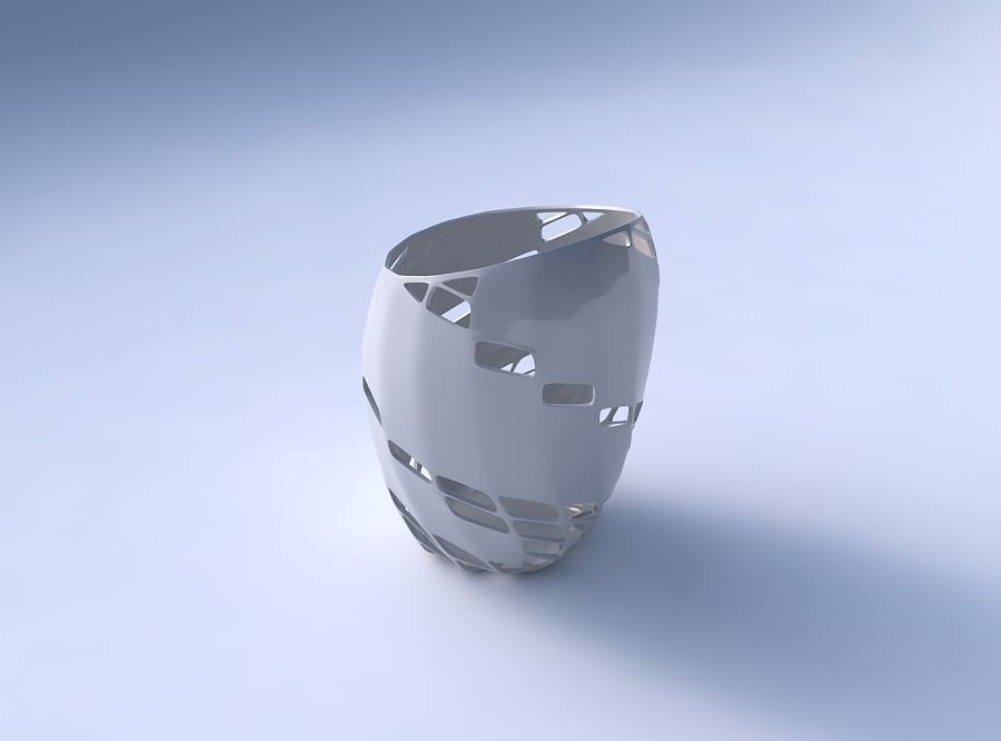 Bowl Spheric Lattice with diagonal grid lattice 2 3D print model_3