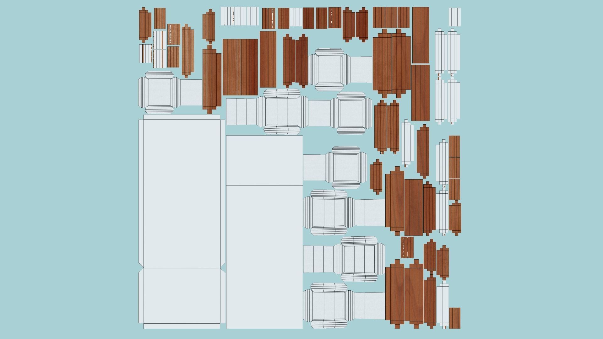 Dinning Table 61 - White Wood - Furniture Interior Design Low-poly 3D model_5