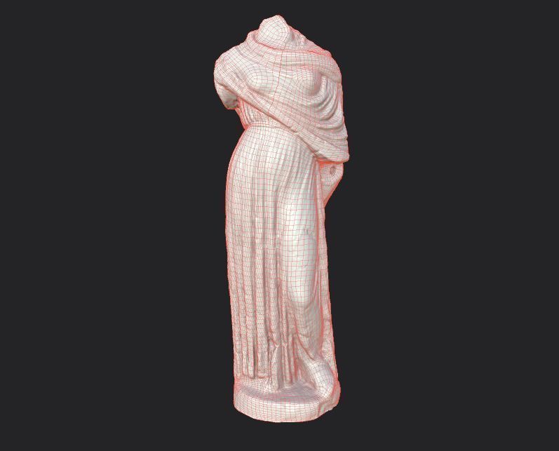 Statue of Female 4 Low-poly 3D model_31