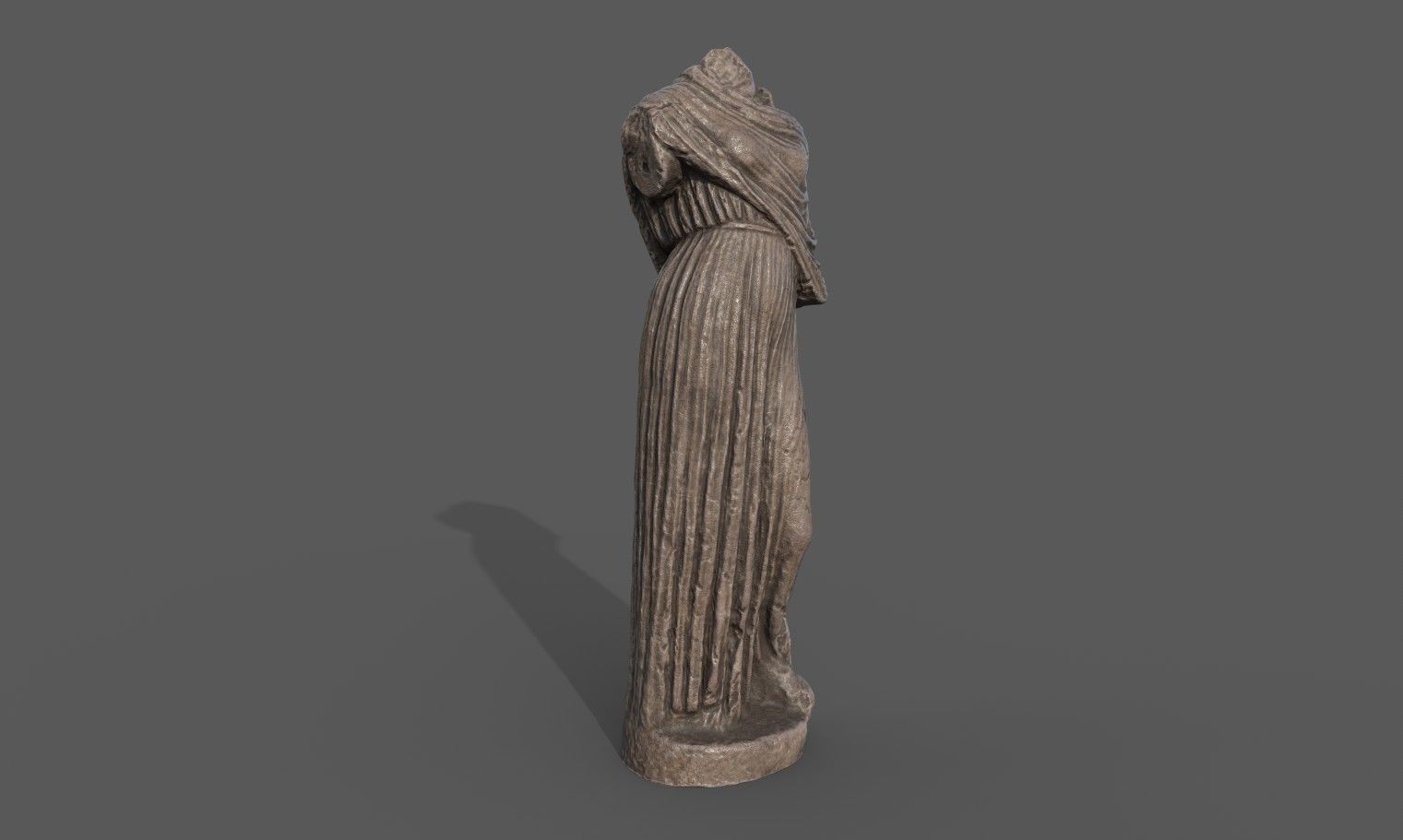 Statue of Female 4 Low-poly 3D model_8