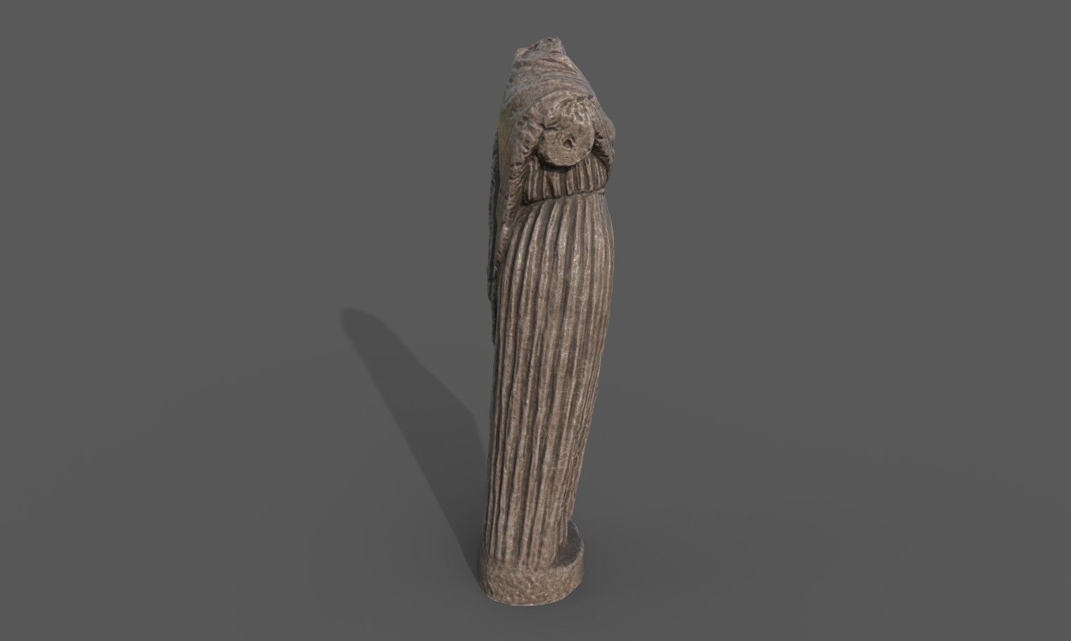 Statue of Female 4 Low-poly 3D model_7