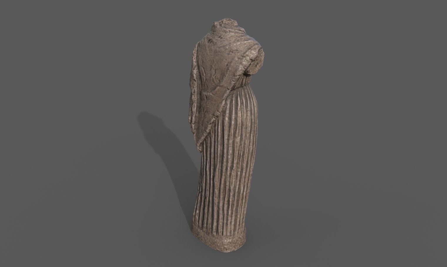 Statue of Female 4 Low-poly 3D model_6