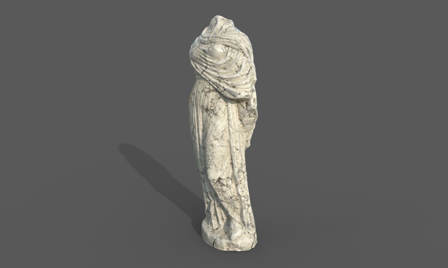 Statue of Female 4 Low-poly 3D model_19