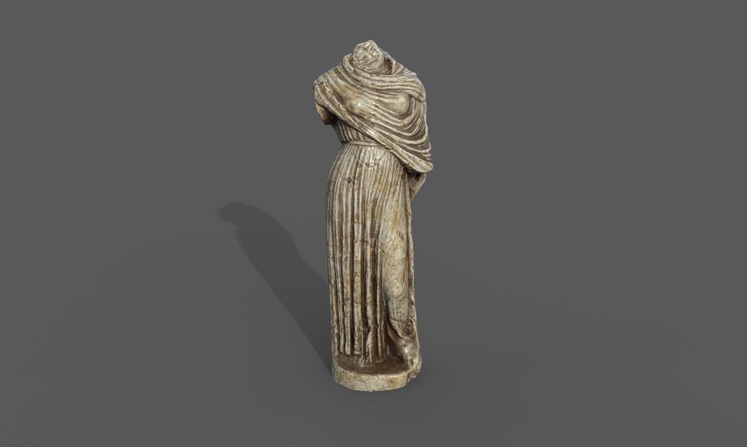 Statue of Female 4 Low-poly 3D model_9