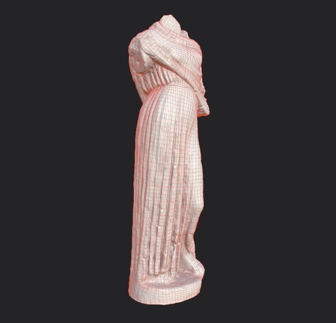 Statue of Female 4 Low-poly 3D model_32