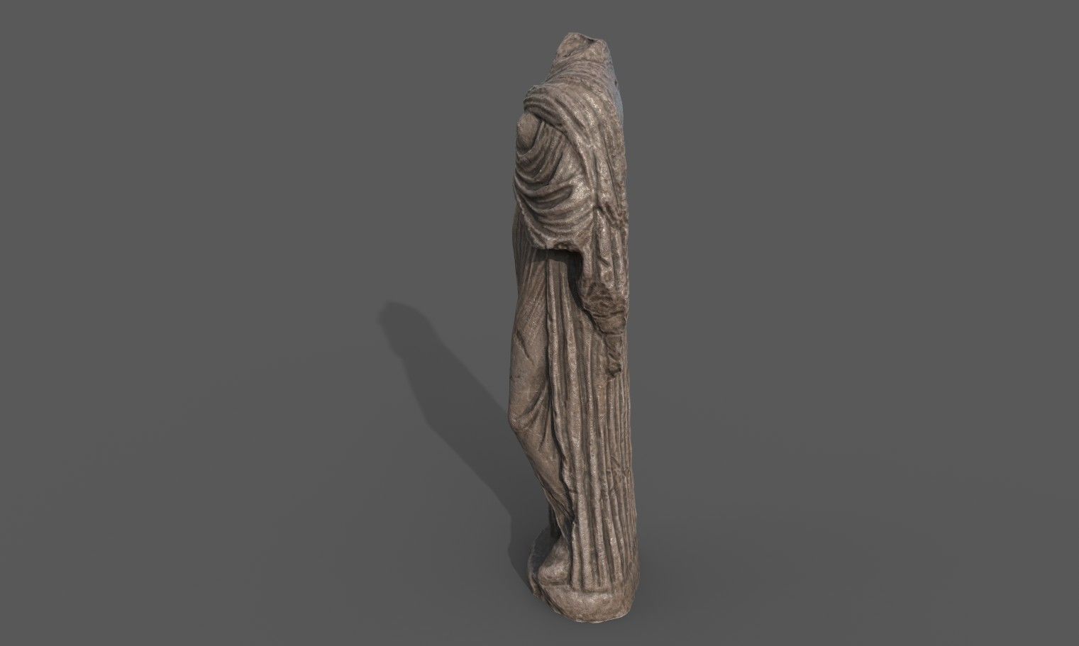 Statue of Female 4 Low-poly 3D model_3