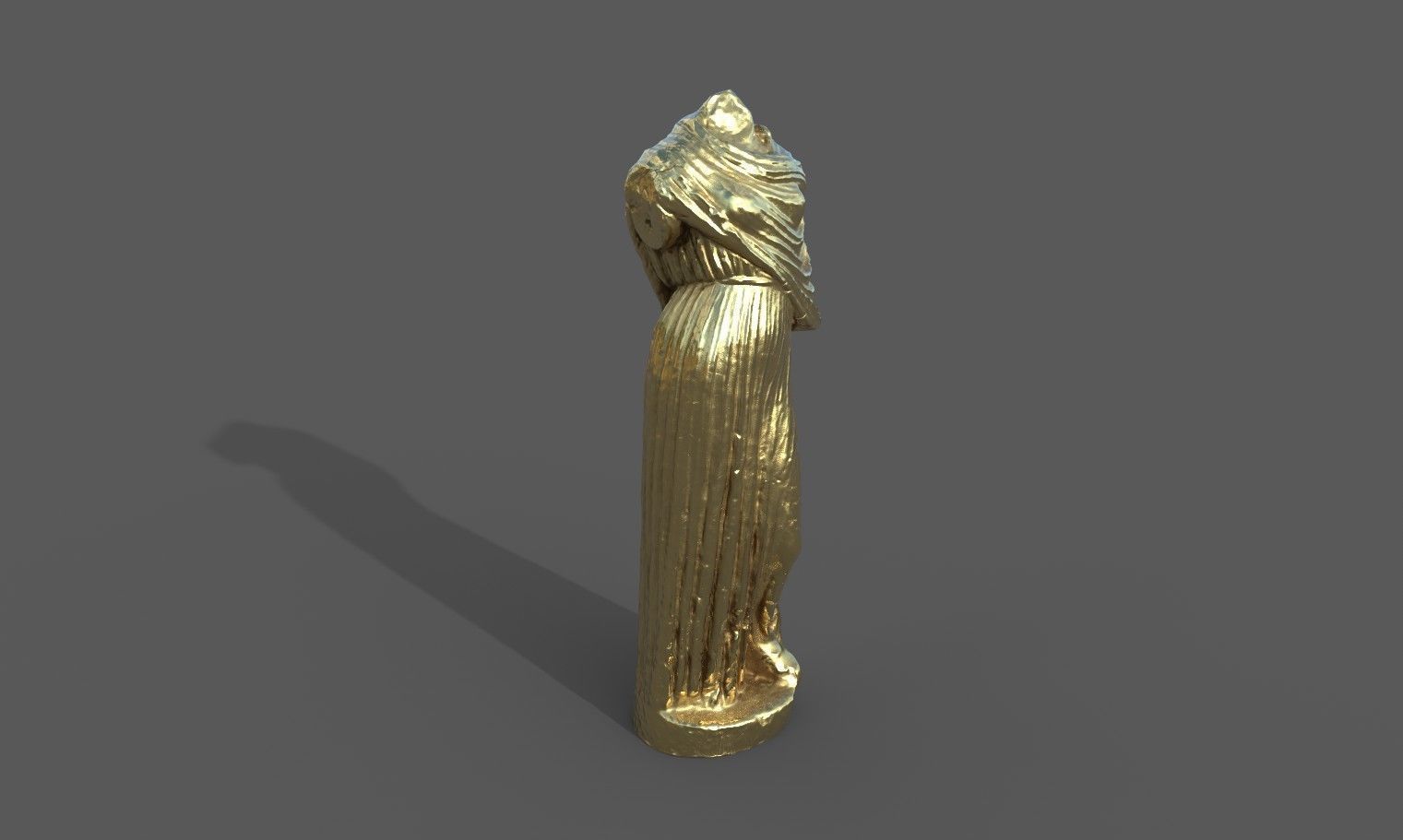 Statue of Female 4 Low-poly 3D model_30