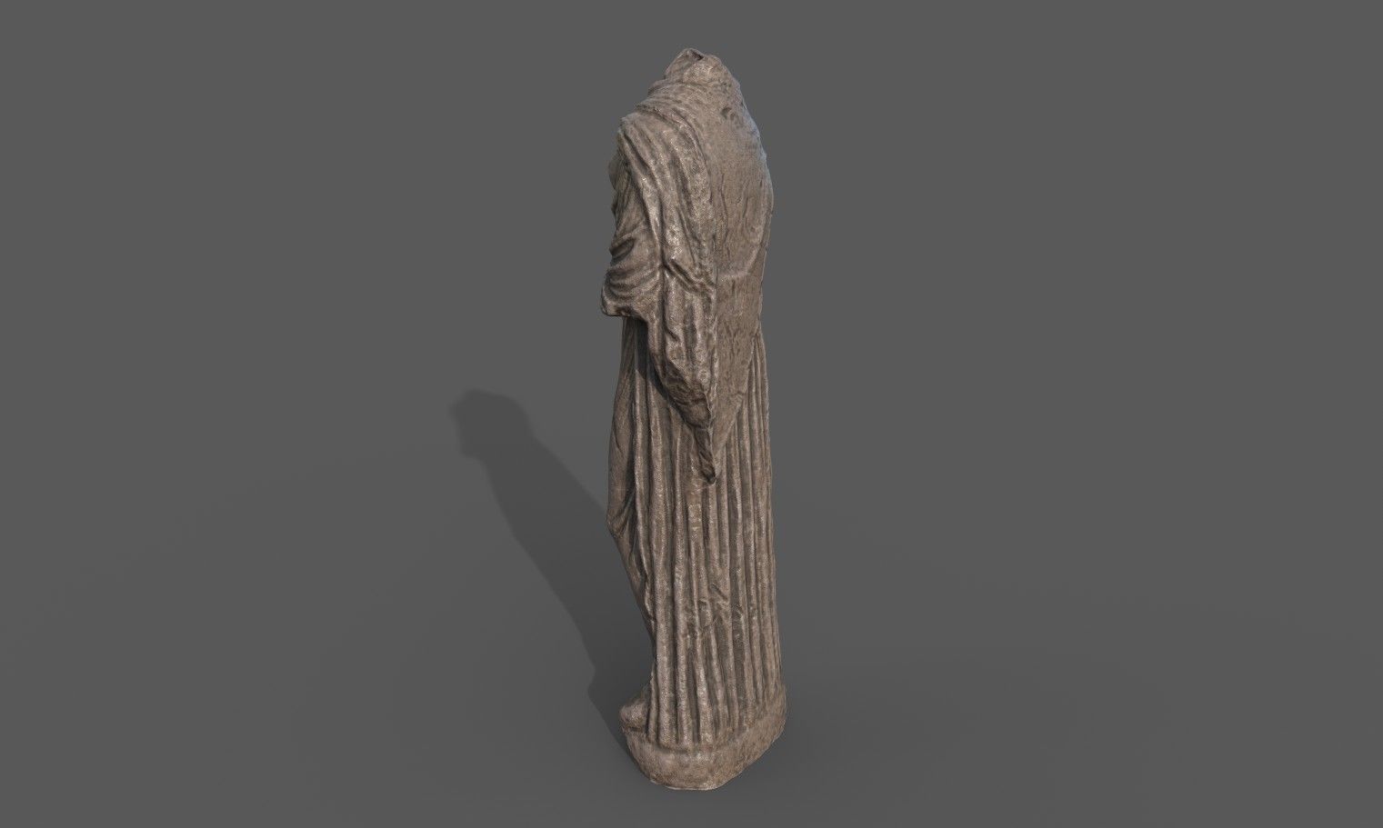 Statue of Female 4 Low-poly 3D model_4