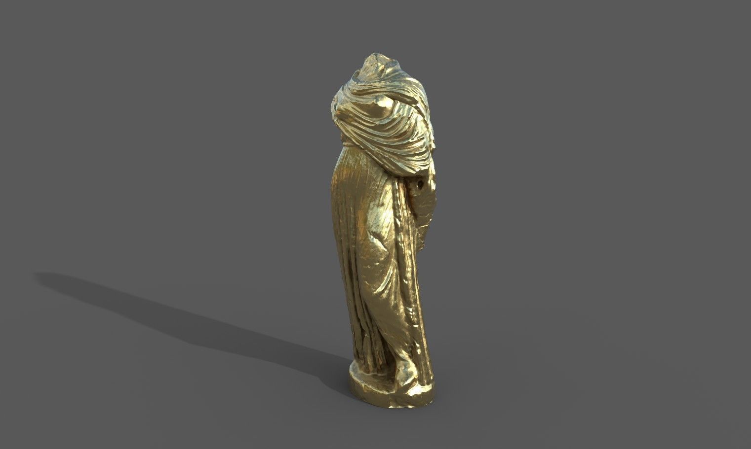 Statue of Female 4 Low-poly 3D model_26