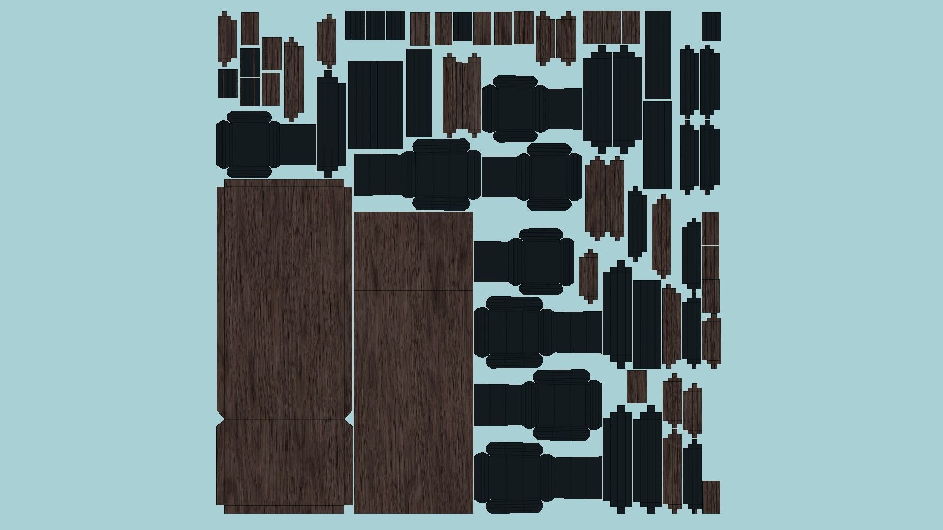 Dinning Table 64 - Dark Wood - Furniture Interior Design Low-poly 3D model_6