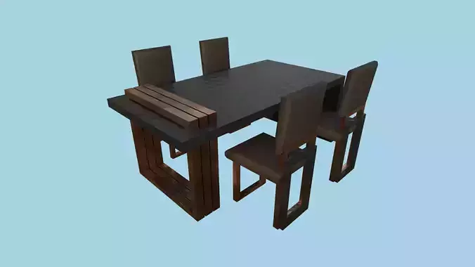 Dinning Table 65 - Black Bronze - Furniture Interior Design Low-poly 3D model