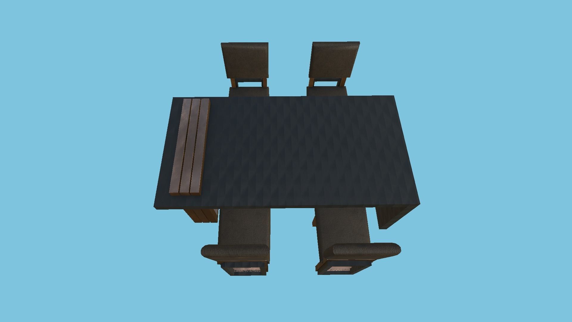 Dinning Table 65 - Black Bronze - Furniture Interior Design Low-poly 3D model_3