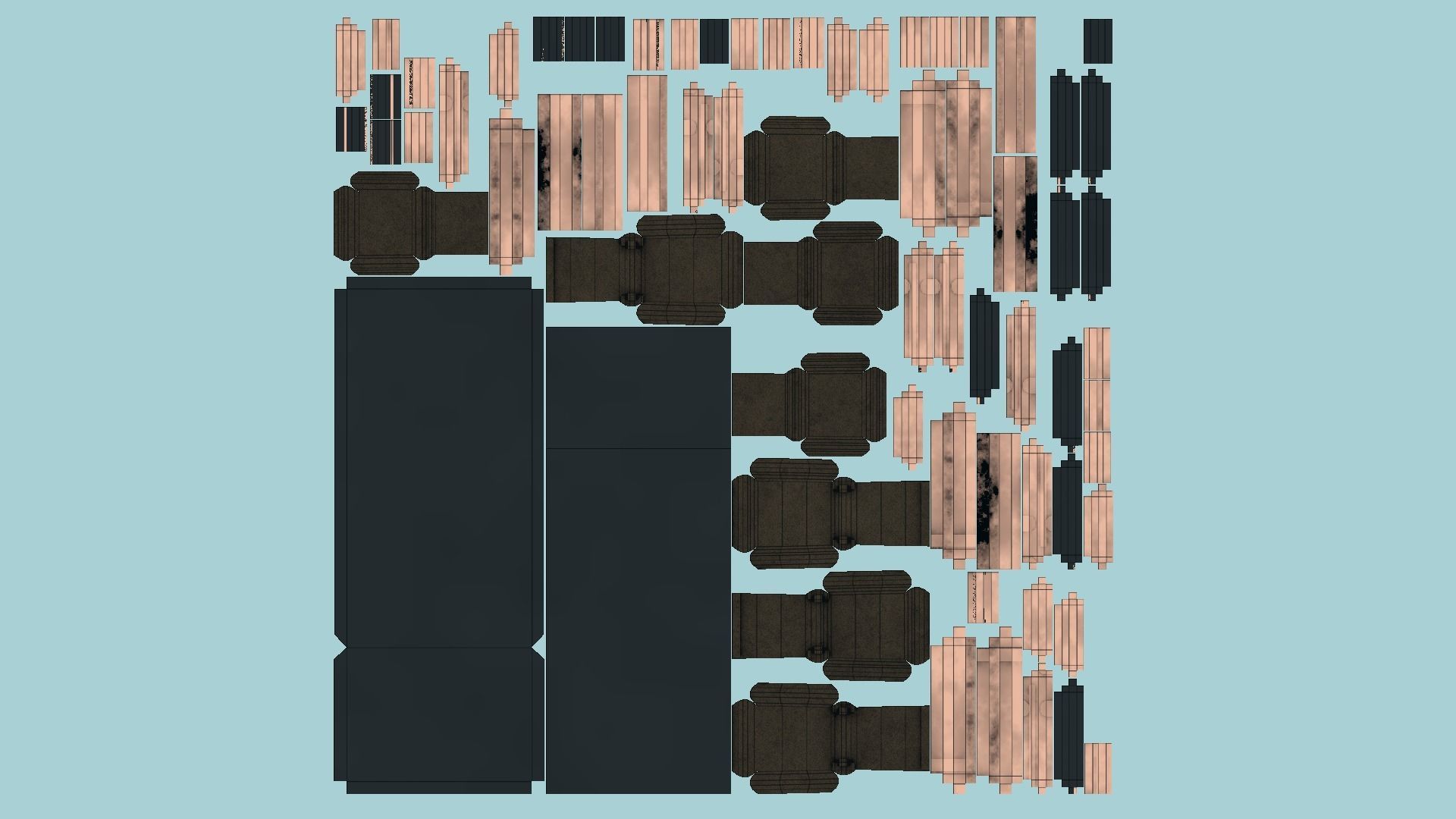 Dinning Table 65 - Black Bronze - Furniture Interior Design Low-poly 3D model_6