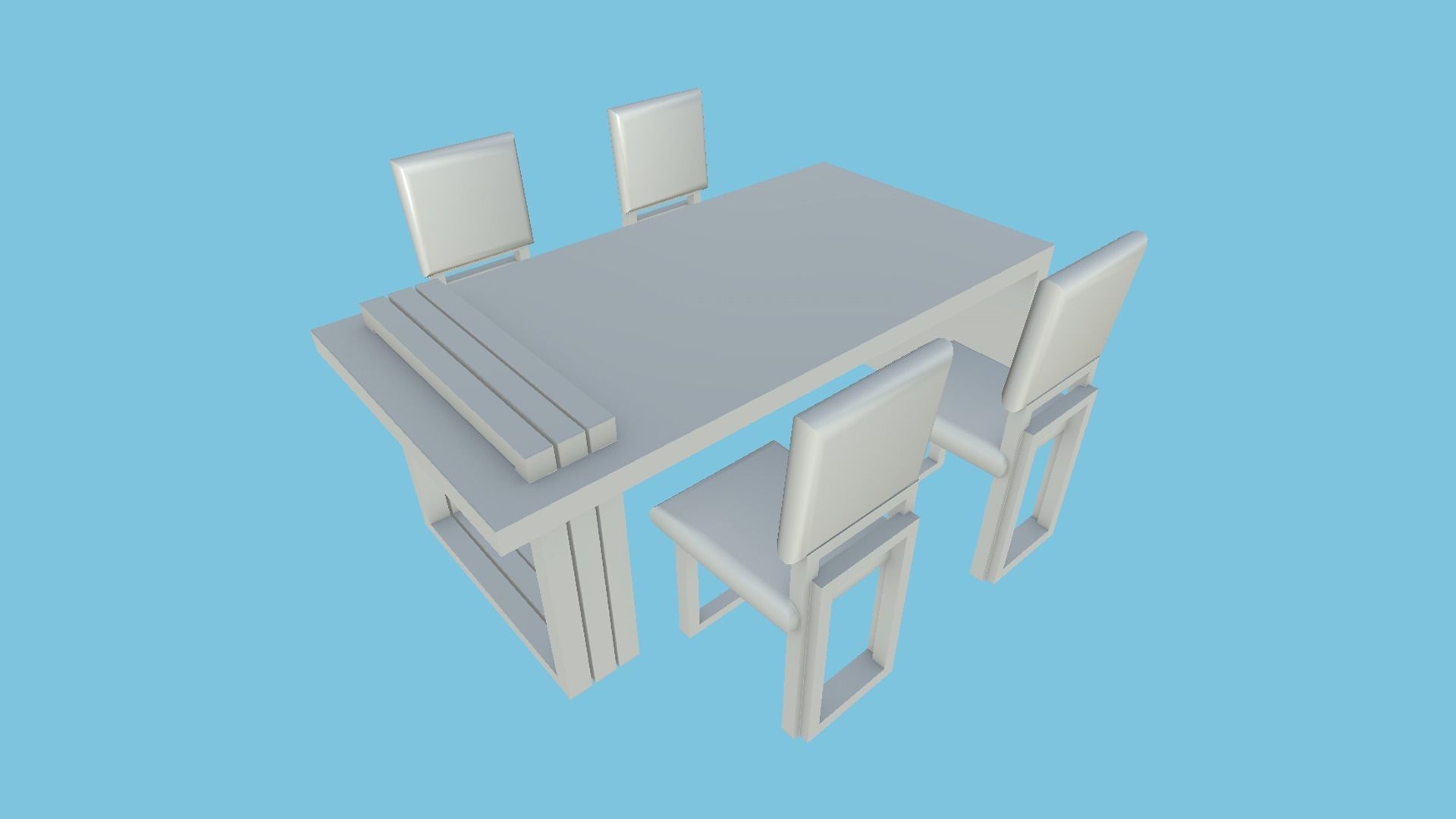 Dinning Table 66 - Wood Brown - Furniture Interior Design Low-poly 3D model_14