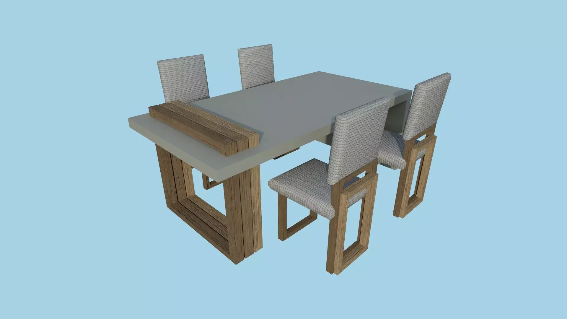 Dinning Table 66 - Wood Brown - Furniture Interior Design Low-poly 3D model_0
