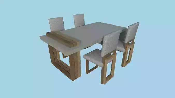 Dinning Table 66 - Wood Brown - Furniture Interior Design Low-poly 3D model