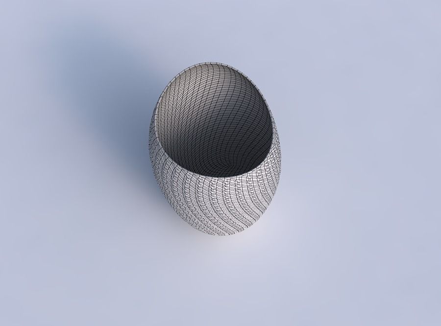 Bowl Spheric Lattice with diagonal grid dents 3D print model_6