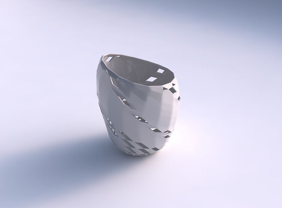 Bowl Spheric Lattice with checker grid lattice 3 3D print model_0