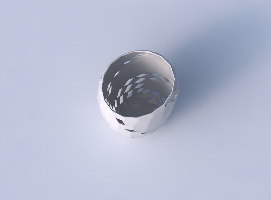 Bowl Spheric Lattice with checker grid lattice 3 3D print model_2