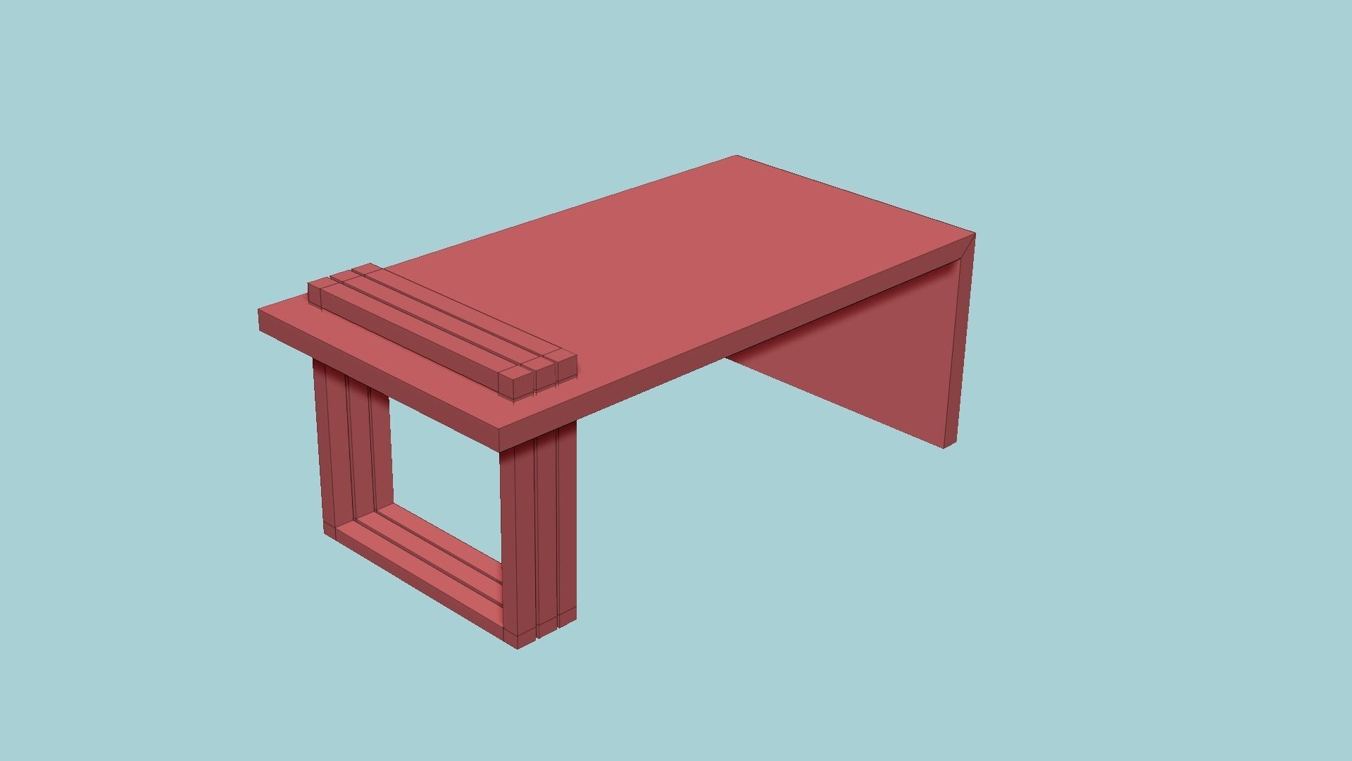Dinning Table 67 - Marble Wood - Furniture Interior Design Low-poly 3D model_10