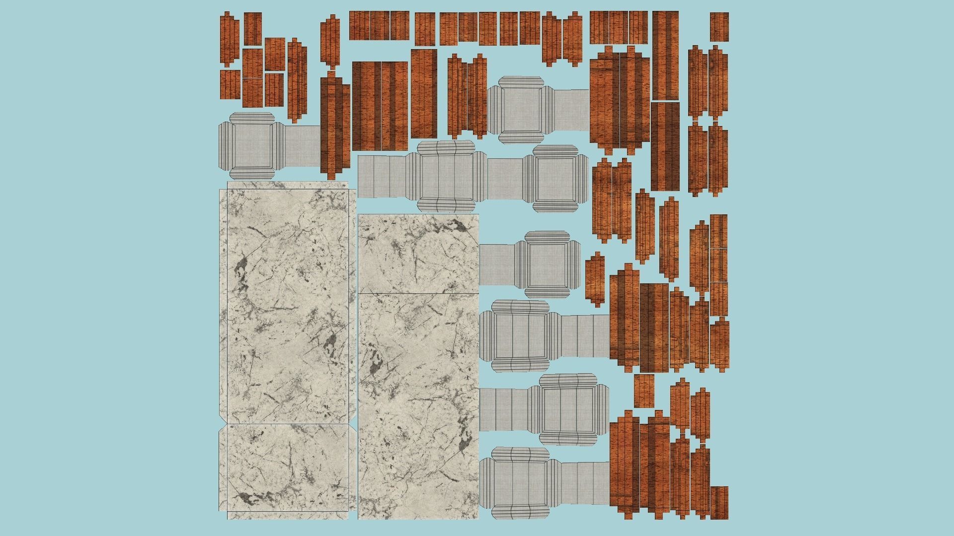 Dinning Table 67 - Marble Wood - Furniture Interior Design Low-poly 3D model_5