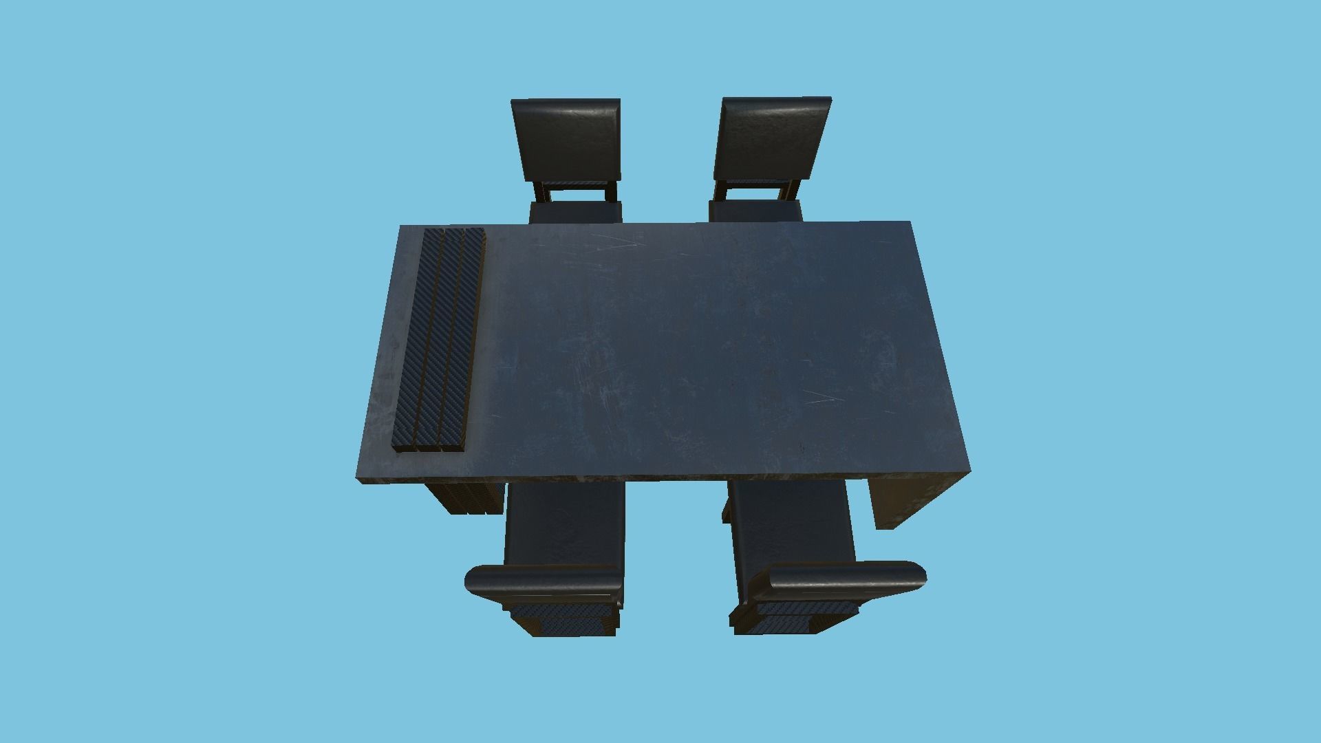 Dinning Table 68 - Black Carbon- Furniture Interior Design Low-poly 3D model_1