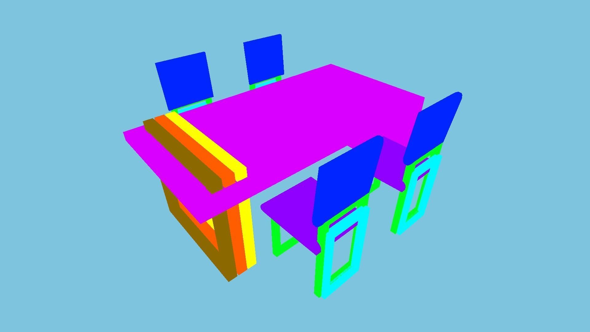 Dinning Table 68 - Black Carbon- Furniture Interior Design Low-poly 3D model_13