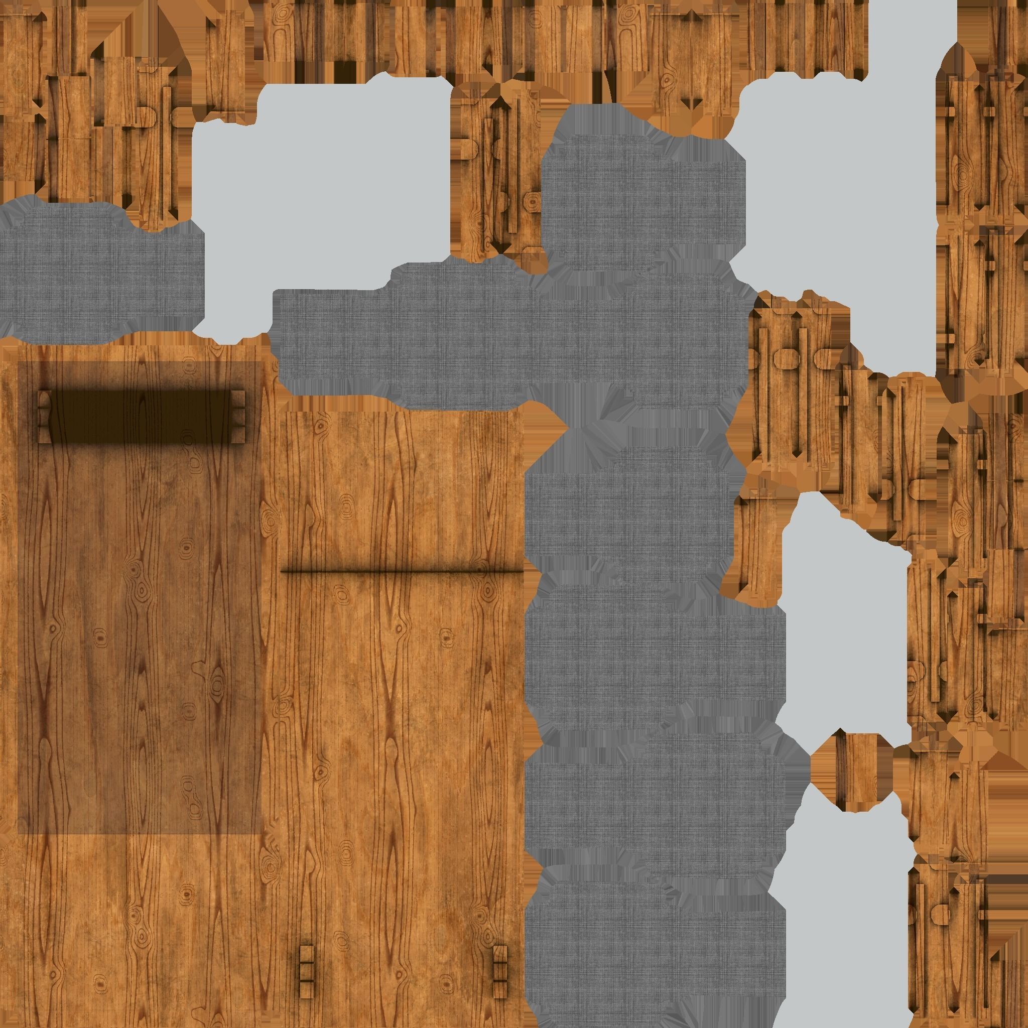 Dinning Table 69 - Gray Wood - Furniture Interior Design Low-poly 3D model_20