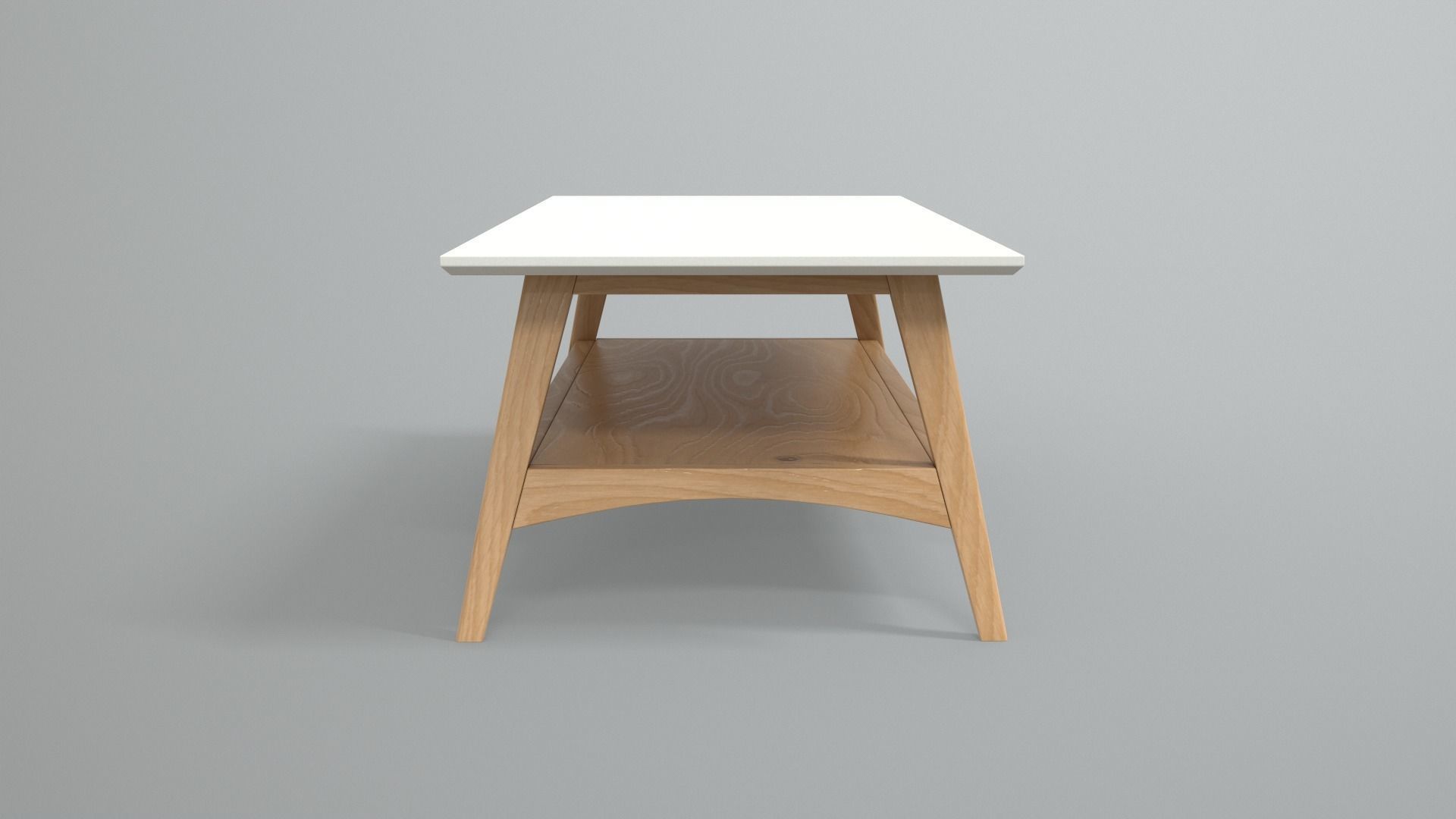 Burnes Storage Coffee Table oak finish Low-poly 3D model_4