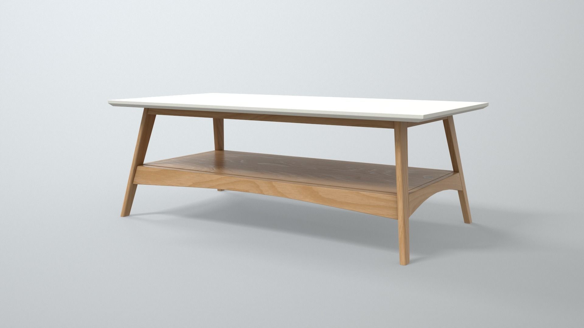 Burnes Storage Coffee Table oak finish Low-poly 3D model_3