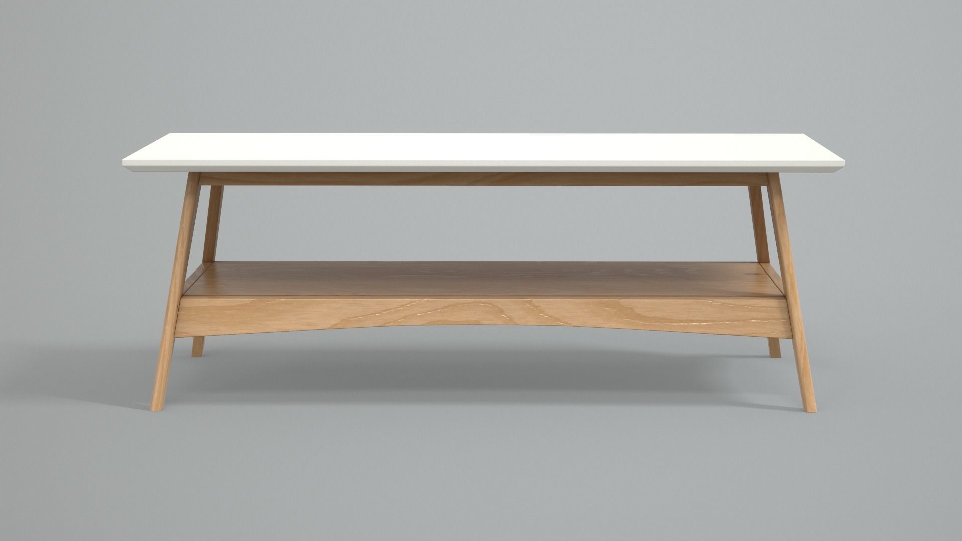 Burnes Storage Coffee Table oak finish Low-poly 3D model_2