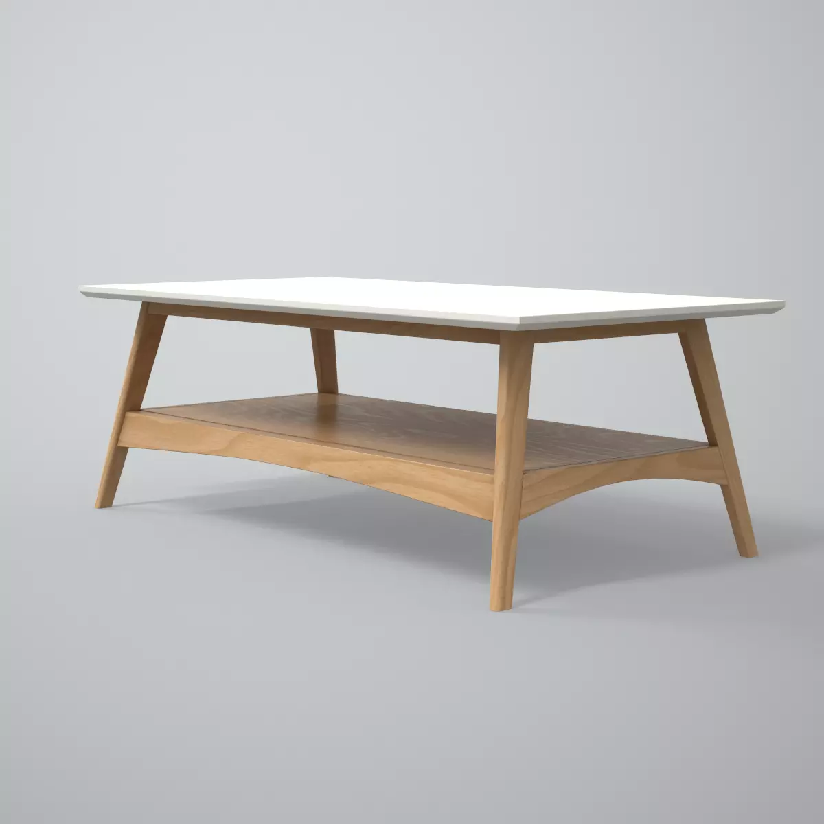 Burnes Storage Coffee Table oak finish Low-poly 3D model_0