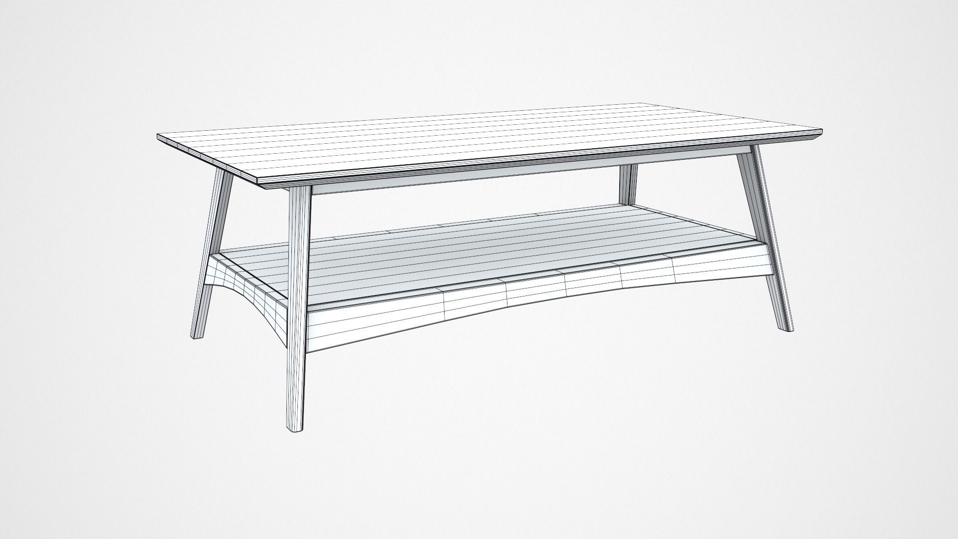 Burnes Storage Coffee Table oak finish Low-poly 3D model_7