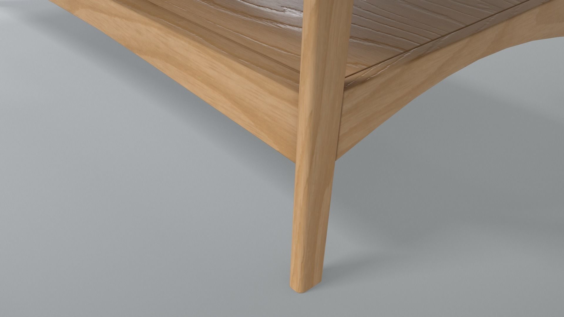 Burnes Storage Coffee Table oak finish Low-poly 3D model_5
