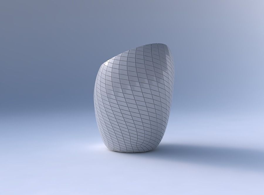 Bowl Spheric Lattice with diagonal grid plates 3D print model_5